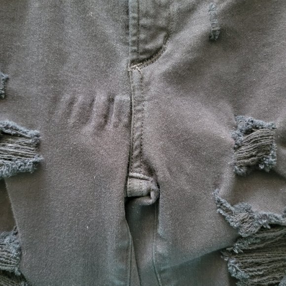 Agolde Sophie High Rise Distressed Skinny Black Denim Jeans - Picture 12 of 16